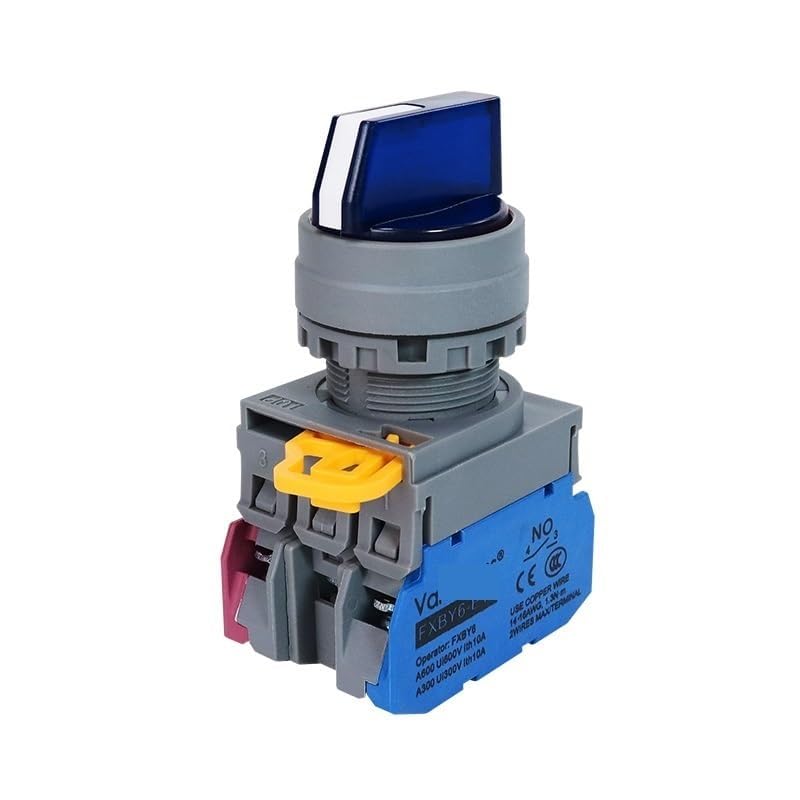 Interrupteur rotatif 22mm FXBY6 pour contrôle de machines avec signal lumineux bleu