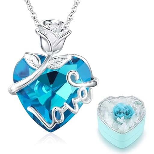 llyish Collar Mujer Plata Corazón con Rosa Eterna Caja Regalos Originales para Mujer Cumpleaños San Valentin Regalo para Novia Mama Día de la Madre Navidad Joyas Aniversari | Ya disponible en tu tienda friki favorita! En mundofriki.es!