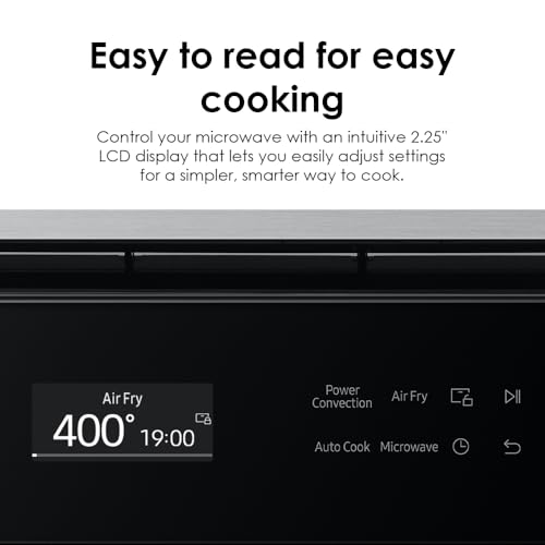 samsung 12 cu ft countertop convection microwave with air fry black glass mc12db8700ckaa