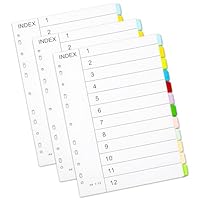 Trennblätter für Ordner A4, 12-teiliges, 3er Set, A4 Ordner Trennblätter, Register für Ordner, 11 Löcher Gestanzt mit Digitalen Trenn-Blätter für Organisation im Büro