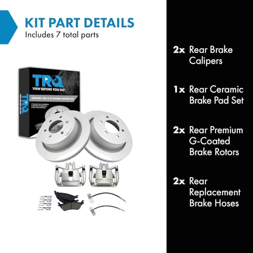 Image of TRQ Brake Pad & Rotor Kit Premium G-Coated Ceramic Compatible with 2015-2017 Ford F-150
