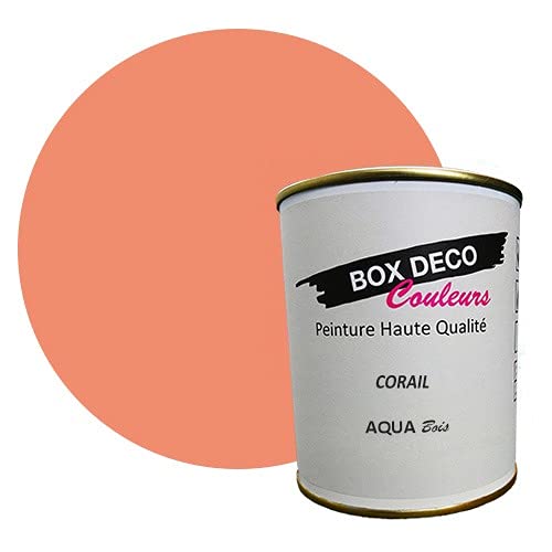 BOX DECO COLORES Pintura mueble madera interior a base de acrílico aspecto mate Aqua Madera - 750 ml, Rosa Coral