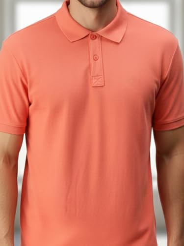 Image of Lux Cozi Men's Cotton Solid Polo Tshirt | Collar Tshirts | Half Sleeves | Stylish & Premium All Day Wear | Pack of 1