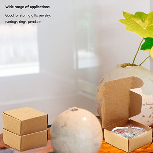 Badenbach 100 Pcs Mini Kraft Gift Boxes,2.16 X 2.16 X 0.98,Small Cardboard Paper Jewelry Present Soap Coin Shipping Boxes For Christmas,Festival,Small Business,Art Craft,Party Favors (Brown) #TOP3
