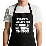 Xtilkmght Funny BBQ Apron for Men with Pockets - Mens Aprons for Grilling Cooking BBQ, Chef Birthday Gifts for Husband Step Dad Boyfriend Brother Fathers Day Christmas Thanksgiving