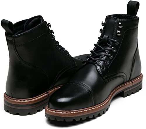 Image of Jousen Mens Boots Premium Leather Cap Toe Casual Boots Chukka Dress Boots for Men