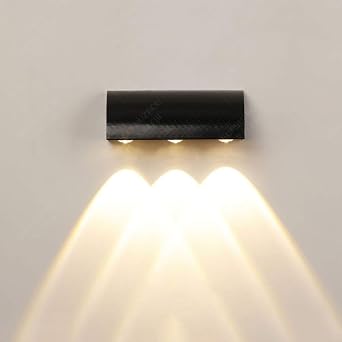 USMJQVZ Outdoor Wall Light Fixture, Modern Led Wall Sconce Indoor,Black Exterior Led Wall Sconce for Indoor Outdoor for Bathroom Hallway Porch Corridor Hotel Doorway Garden Pathway