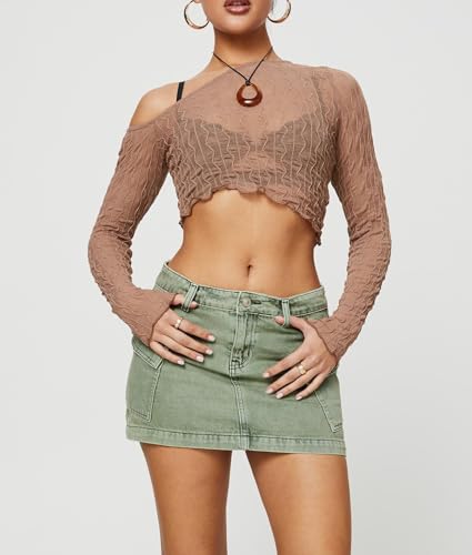 BSLVWG Women Mini Cargo Skirt Y2K Vintage Denim Mini Skirt Low Waist Slim Fit Button Bodycon Jean Skirts with Flap Pockets3