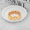 WOWORAMA Gold Heart Bangle Bracelet for Women Love Heart Stretch Bangles Thick Chunky Heart Bracelet Adjustable Statement Gold Bracelet #2