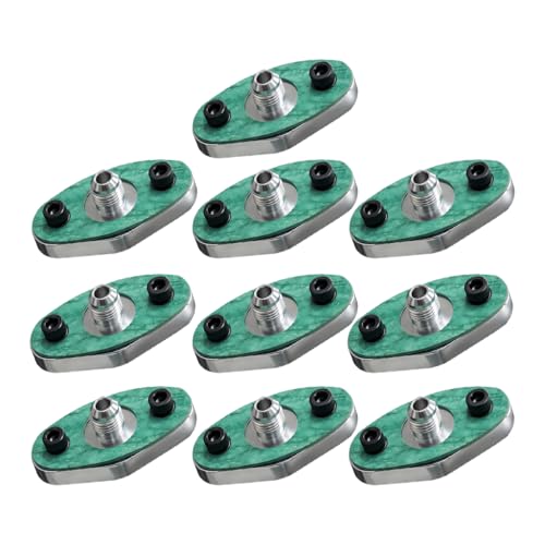 TNAIYH 1Set 4AN Car Fitting Turbo Oil Feed Flange Adapter, Vehicle Turbo Oil Feed Inlet Flange Gasket Adapter Kit, Automotive Replacement Accessories, Compatible with T3 T4 T35