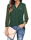 chiffon bluse hinten lang vorne kurz V neck design: Tops V neck can let your neck line looks more slender and graceful.Breathable and comfy fabric suits for autumn also wear with a coat outside in the cool days.Flattering Unique V neck make you so special in the crowd.