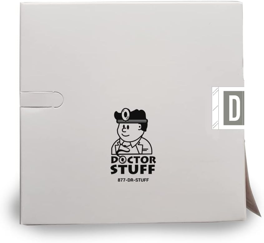 Doctor Stuff - File Folder Labels, Alphabet Letter D, Barkley FASTM - CTAM Series Compatible Alpha Stickers, Gray, 1" x 1-1/2", 500/Roll