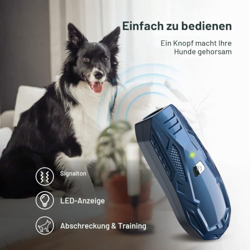 Antibell für Hunde, Ultraschall Anti Bell Gerät Bellenstopper Hund, Ultraschall-Anti-Bellgerät Hundebellen-Abschreckmittel Hunderindenstopper für Kleine Große Hunde Innen Außenbereich Antibell Hund