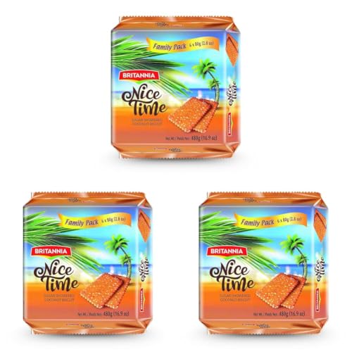 Image of Britannia Nice Time, 143g or 150g, Brown (Weight May Vary) (Pack of 3)
