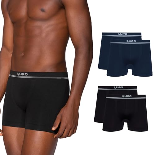 Kit 4 Cuecas Boxer Lupo Microfibra Poliamida Sem Costura Adulto Masculino