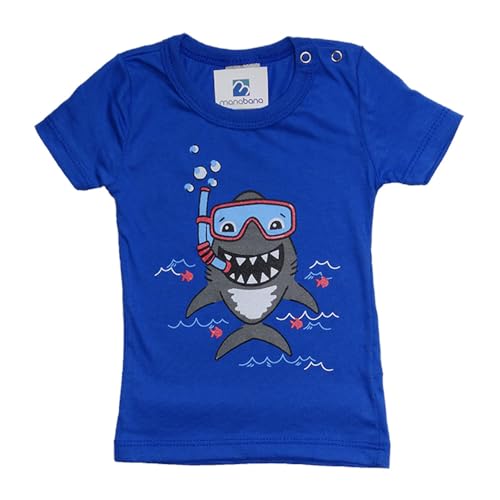 Conjunto Curto Infantil com Camiseta e Bermuda de Moletom Bebe Manabana (Azul, M)
