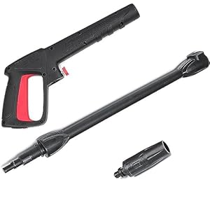 YUET Arandela de Alta Presión para 16Mpa Lavado de Coches Pistola Pulverizadora Lanza Chorro de Agua Ajustable para Bosch AQT Black & Decker Casa Jardín Limpiez 2350 PSI Lavadora a Presión