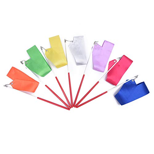 15 Nastri Per Ginnastica Ritmica - 1 Metro, 5 Colori, Con Manico Da 30 Cm