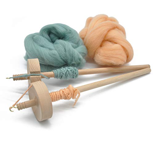 image for SONGLIN 1Pcs Wooden Drop Spindle Spinning, Drop Spindle Spindle Top Wh