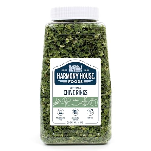 Harmony House Dried Chives, Chopped – Dehydrated Vegetables For Cooking, Camping, Emergency Supply and More (1.5 oz, Quart Jar)