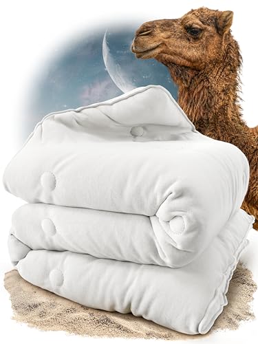 BEFA NATUR Kamelhaar Ganzjahreszeitendecke 135x200 cm – medium & temperaturausgleichend, 100% Kamelhaarfüllung, Bezug aus Baumwolle, Oeko-TEX...