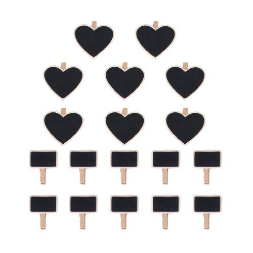 8pcs Forma di Cuore Nero Bordo di Legno di Clip