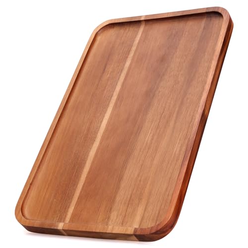 Large Wood Serving Trays Decor Long Charcuterie Cheese Boards Acacia Rectangle Wooden...