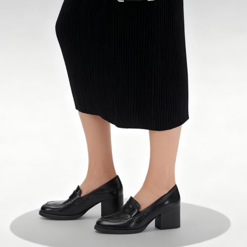 Image of SHODENSE Women Vintage Chunky Heel Loafers Pumps Platform Round Closed Toe Oxford Shoes Burnished Patent Matte Suede Slip On Dress Loafer Block Stacked Heels Office Formal Work Business 4-11 M US