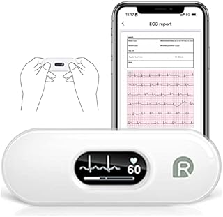 Wellue DuoEK-S Personal ECG Monitor, Bluetooth Wireless Portable Heart Monitors with 0.96 inch OLED Screen, 30s - 5 Min Monitoring, Heart Rate Monitors, APP for iOS & Android