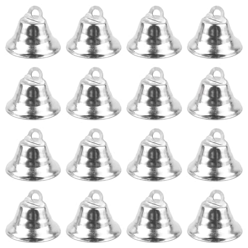 Framendino 20 Pack Mini Jingle Bells with Hooks for Christmas Wedding DIY Wind Chimes Making 20MM Silver