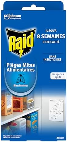 Pièges à Mites Raid Essentials - Lot De 3 - Inodores - 62g - Protection Aliments