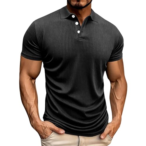 Polo respirant pour homme à rayures stretch idéal pour rester frais au bureau et sur le court