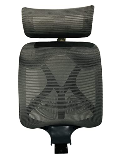 Image of GOYALSON Office Modern Mesh Back Revolving Chair Back Spare Parts Accessories Black Polypropylene Net Back with Nut Bolts and Key Easily Fits Every Chair (Hector High Chair Back, Chair Parts)