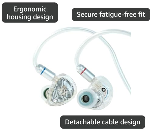 Image of TANGZU Wan'er S.G II in Ear Monitor, Gaming IEM Earphones, HiFi Wired Earphones with 10mm Single Dynamic Driver PET Diaphragm, 0.78mm 2-Pin Tangle-Free Detachable Cable (White, Type C with Mic)