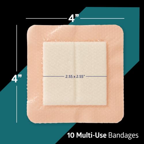 Image of Optifoam Gentle EX Silicone-Faced Bordered Foam Dressing, 4 inch x 4 inch, 10 Count