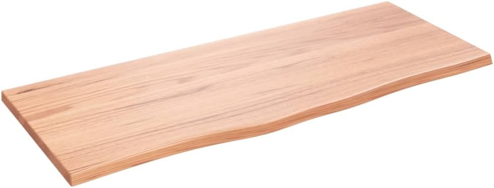 vidaXL Bathroom Countertop, Bathroom Worktop for Replacement, Vanity Top with Live Edge, Worktop Cabinet Top Table Top, Light Brown Treated Solid Wood
