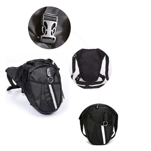 Paquete de pierna impermeable para moto fabricado en lona resistente con doble correa 5