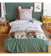 Générique Housse De Couette Marron Géométrique 140x200, Parure De Lit Motif Milieu Du Siècle 1 Personne - Decoration - Taie D'oreiller 65x65, Fermeture Éclair, Microfibre - PKA12516