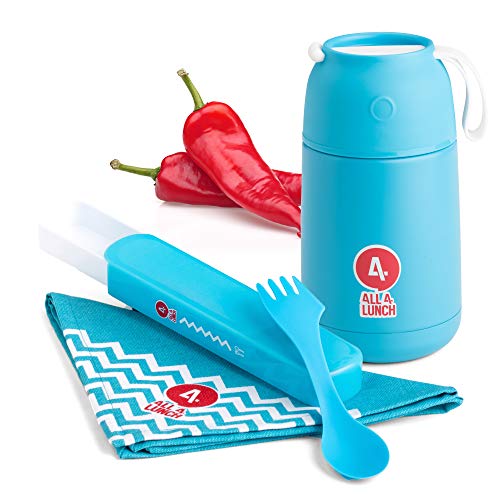 ALL4LUNCH Warmhaltebox 650ml | Die Innovative Warmhalte-Behälter inkl. Besteck-Set - hält 10 Stunden heiß und 20 Stunden kalt - BPA-frei - von Baby-Nahrung bis Mittagessen