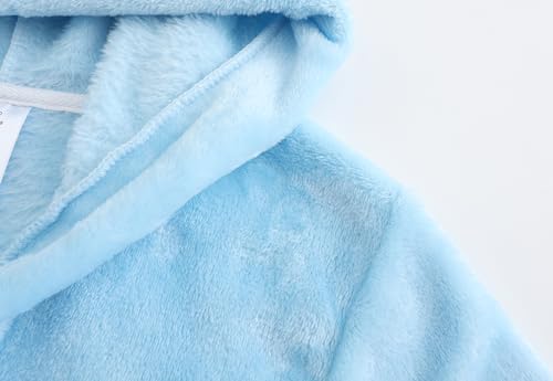 Image of Kids Hooded Bathrobe Girls Soft Plush Hooded Flannel Pajamas Sleepwear Boys Spa Robe