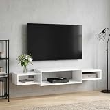 IBUQDDV Wandmontierter TV-Schrank Wandhalterung Weiß 140 x 28 x 21 cm