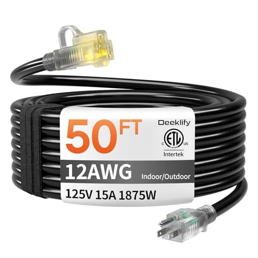 Versatile 50 ft Extension Cord with Light