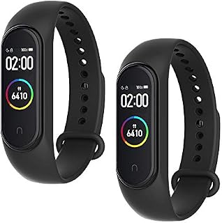 WD&CD 2 Pack Silicone Strap Compatible with Xiaomi Mi Band 3/4, Adjustable Colourful Replacement Wristband Soft Sport Watch Band Replacement for Xiaomi Mi Band 4/3