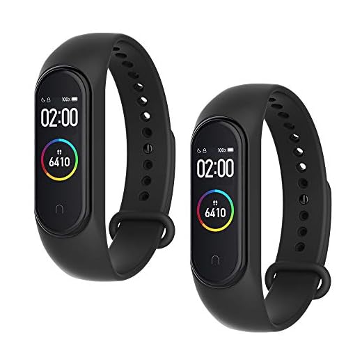WD&CD 2-pack silikonrem kompatibel med Xiaomi Mi Band 3/4, justerbart färgglatt ersättningsarmband mjukt sportklockarmband ersättning för Xiaomi Mi Band 4/3 (svart, svart)