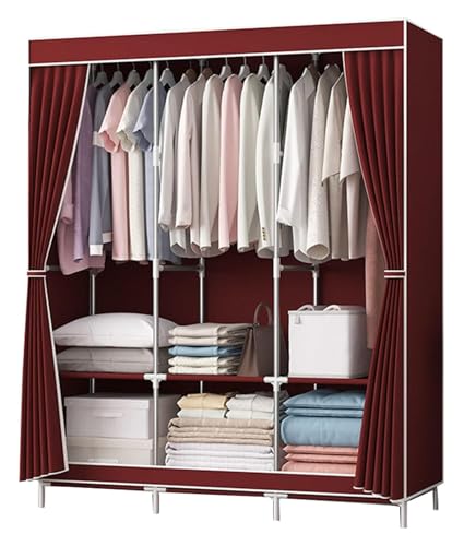 Armoire portable en tissu avec penderie solide et étagères pour maximiser le rangement du dressing