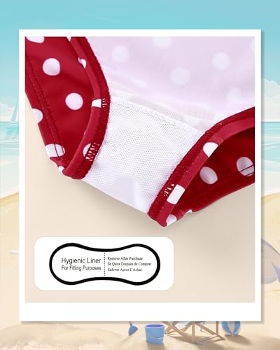Image of Redair Toddler Girl One Piece Swimsuit Color Block with Ruffled Sleeve Straps Swimwear Bathing Suit for Baby Girl 12M-6Years
