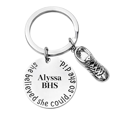 Personalized Runner Keychain with Engraved Name Disc