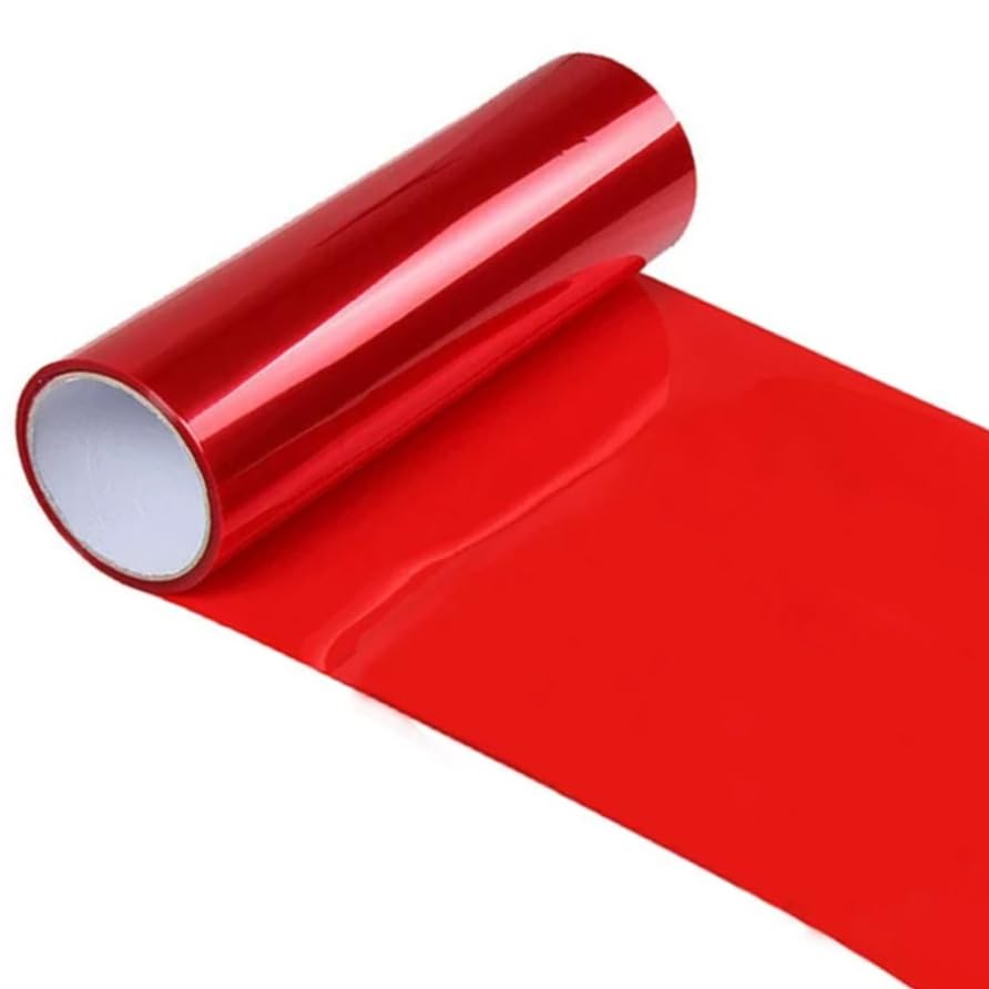DIYAH 12 X 48 Inches Self Adhesive Headlight Tail Lights Fog Lights Tint Vinyl Film (Red)