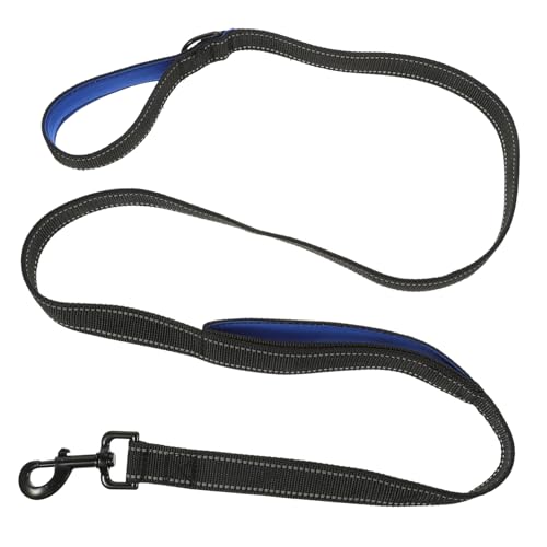 VICASKY ダブルハンドル犬用リード ペット用散歩用 照明反射素材使用 軽量で取り扱いやすい 省力設計 中型犬 大型犬対応