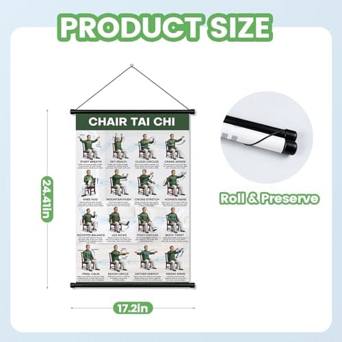 Tai Chi Chair Workout Chart for Seniors Over 60, Tai Chi with Hanging Kit - 4
